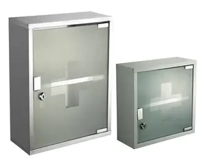 High Quality Outdoor Wall Mounted Stainless Steel Medicine Storage Box 2 Layer Large Capacity Medicine Cabinets