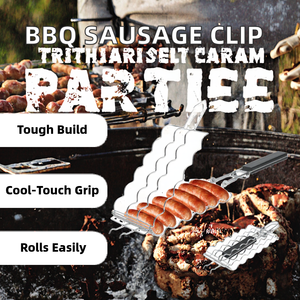 ตะแกรงย่างฮอทดอกแบบหนีบพร้อมแปรง ยาว 6 ไส้กรอก สแตนเลส ทนความร้อน ถอดออกได้ เป็นมิตรกับสิ่งแวดล้อม ไร้ควัน - Product Image 3