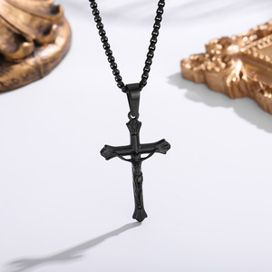Jésus <span class=keywords><strong>Crucifixion</strong></span> Croix Pendentifs En Acier Inoxydable Religieux Chrétien - Product Image 6