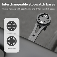 Soporte Integrado Extendido para Ciclocomputador con Base de Fibra de Carbono, Impermeable y Ligero, para Bicicletas de Montaña y Carretera