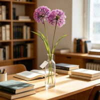Bouquet de fleurs artificielles d'allium rose, fausses tiges de fleurs d'oignon géantes pour la décoration de la maison, des mariages et des fêtes