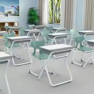 Moderno a due posti/singolo banco scuola tavolo bc Educational studenti scrivania modulare doppio banco di scuola superiore e sedia - Product Image 6