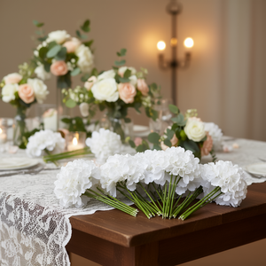 ดอกไฮเดรนเยียผ้าไหมสีขาวประดิษฐ์ จำนวน 305 ชิ้น สำหรับงานแต่งงาน งานเลี้ยงฉลองสมรส ตกแต่งบ้าน สไตล์คลาสสิก ทำด้วยมือ ใช้ซ้ำได้ - Product Image 2