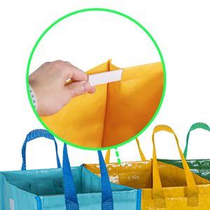 Ensemble de 3 sacs de recyclage pour verre, plastique, papier, contenants de tri réutilisables et imperméables pour la séparation des déchets - Product Image 2