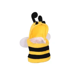 Simpatici uccelli a forma di ape vestiti tuta volante pappagalli Costume Cosplay inverno caldo cappello con cappuccio accessori per animali domestici per parrocchetto Cockatiel