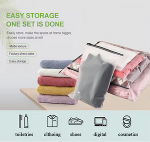 Matte Frosted Trắng Hộ Gia Đình Túi Nhựa Với Dây Kéo Màu Đen T-Shirt Zip Con Dấu Ziplock Cho Quần Áo & Ô Bao Bì - Product Image 6