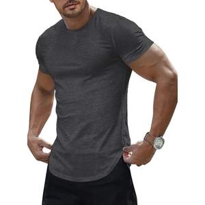 2025 hommes coton/bambou Fiber été Muscle mince ajusté col rond palangre t-shirts à manches courtes Gym entraînement T-Shirt - Product Image 5