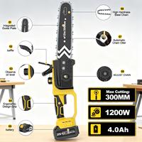 Tronçonneuse sans fil 20V Li-ion à moteur à balais 300mm/12in avec double batterie, qualité industrielle/bricolage, pour métal et bois, 3000 tr/min