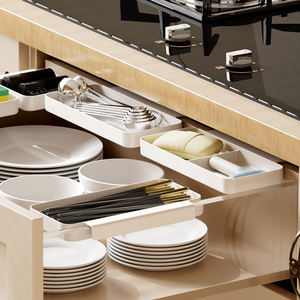 Bandejas de almacenamiento para organizar té, organizadores de cajones <span class=keywords><strong>poco</strong></span> profundos, bandeja adecuada para escritorio de oficina, cocina, juego organizador de cajones de plástico - Product Image 5