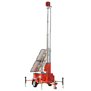 Remorque de surveillance vidéo solaire avec panneaux solaires pliables et rotatifs pour les travaux civils, sécurité 24h/24 et 7j/7 - Product Image 3
