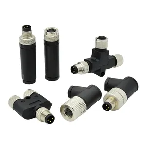 M8 Sensor Connector Kabel Mount Kunststof Metalen Connector Mannelijke Vrouwelijke Waterdichte M8 Kabel Connector 3 4 Pin