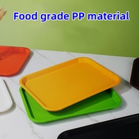 Plateau en plastique rectangulaire pour restaurant commercial et cantine, plateau de service épaissi, grand plateau antidérapant pour fast-food, vente en gros