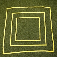 SwingPerfect Ensemble d'anneaux de cible de golf ambidextres en caoutchouc pour putting et chipping, 3 cadres carrés, aide à l'entraînement de contrôle de distance 50/70/90 cm