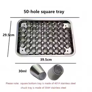 Articoli per la chiesa a 50 fori forniscono vassoio e coperchio in acciaio inossidabile con tazza da comunione e tazze da 50 pezzi da 30ml calice calice da 30ml - Product Image 1