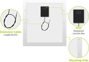 Panneaux solaires ALECTER bifaciaux monocristallins PERC 5W 12V 23% d'efficacité, étanches, durables, ISO pour le modèle APH-P87, pour bateau - Product Image 4