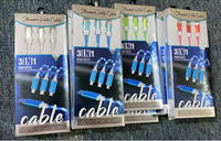 Kabel Charger USB LED Menyala dengan Jalinan Nilon 3A Micro USB Promosi Murah