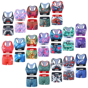 Ensemble de lingerie OEM en polyester et élasthanne sans couture, soutien-gorge grande taille pour femme, shorts pour garçons, logo personnalisé, faible MOQ, tenue de sport - Product Image 4