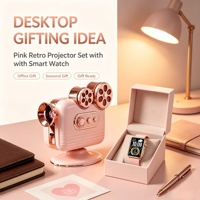 Ensemble cadeau de montre connectée rétro décorative, cadeau exquis pour femmes, en plastique fait main, cadeaux de Noël, de la Saint-Valentin, de la fête des mères