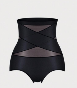 กางเกงในเอวสูงสำหรับผู้หญิงแบบบางกางเกงเอวไหมน้ำแข็งดีไซน์ไขว้ - Product Image 2