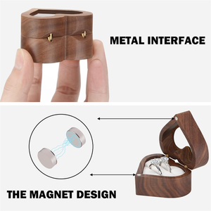 Hình Trái Tim Cá Nhân Đồ Trang Sức Bằng Gỗ Hộp Lưu Trữ Gỗ Tự Nhiên Vòng Hiển Thị Trường Hợp Thanh Lịch Tổ Chức - Product Image 3