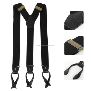 Bretelles multicolores en cuir fendu pour hommes, avec clip en Y et boucle en acier, sangle élastique réglable de 3,5 cm - Product Image 3