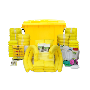 ชุดอุปกรณ์ดูดซับสารเคมี SABER ขนาด 660 ลิตร พร้อมถังเก็บแบบมีล้อ ชุดอุปกรณ์ป้องกันส่วนบุคคล (PPE) ครบชุด และสต็อกสินค้าสูงสำหรับเทอร์มินัลและดีโป - Product Image 1