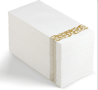 Serviettes en papier Airlaid Nicro en gros, logo personnalisé, pliées, jetables, en pâte de bois, pour Thanksgiving, anniversaire, fête, mariage
