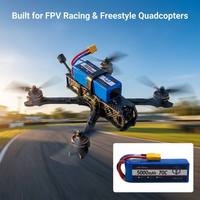 Batterie de drone FPV 4S au graphène haute tension pour quadricoptère RC de course, longue portée, VTOL, et cellule lithium polymère 22,2 V pour la topographie