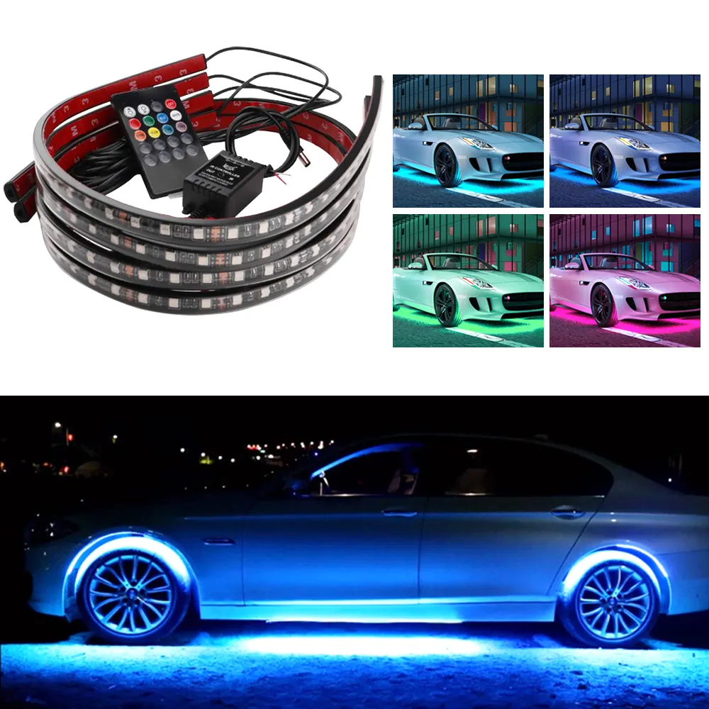 Tira de luces LED decorativa para Interior de coche, RGB, ambiente, 5050