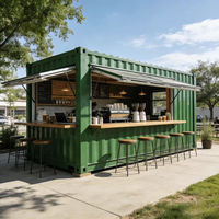 Kiosque de nourriture miniature en acier bon marché, petit magasin de collations, café, conteneur alimentaire pop-up de 10 pieds, maison, cour