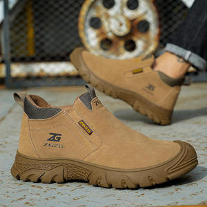 Mens Leather Work Safety Shoes with Steel Toe Welding Safety <strong>Boots</strong> Anti slip Anti Static Mens <strong>Wedge</strong> Work Washable Hiking <strong>Boots</strong> - Product Image 4