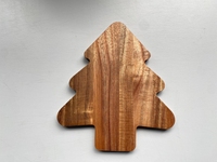 Plateau de service de forme irrégulière en bois d'acacia durable, écologique et luxueux, fabriqué au Canada, gravé, vaisselle