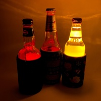 Manchon lumineux LED pour bouteille d'eau, support isotherme personnalisé pour bière, mini porte-bouteille en verre pour club, accessoire de fête