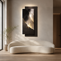 Murale LED moderne rétroéclairée en pierre de luxe avec effet de fissure lumineuse pour hall d'hôtel, villa, couloir, entrée – Vente en gros et sur mesure