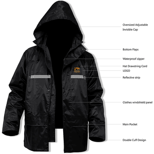 <span class=keywords><strong>Veste</strong></span> de pluie de sécurité pour homme, imperméable, légère, réfléchissante, haute visibilité, combinaison de pluie - Product Image 3