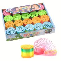 Vente flash - Cercles arc-en-ciel lumineux, ressort en spirale LED, cercle arc-en-ciel coloré, anneau élastique en plastique, jouet éducatif unisexe pour enfants