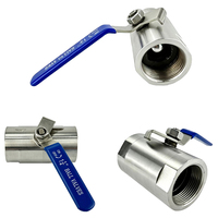 Vanne à boisseau sphérique filetée monobloc en acier inoxydable BSP, résistante au feu, pour conduites de boissons et traitement de l'eau