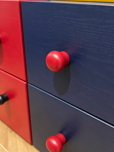 Colorful Modular Stackable <b>Chest</b> of Drawers, Mondrian Style <b>Storage</b> Cabinet with Round Knobs for Bedroom Living Room - Product Image 6