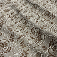 Tissu en imitation lin à motif cachemire brodé lourd pour manteaux, costumes, jupes mi-longues, vêtements tendance pour femmes