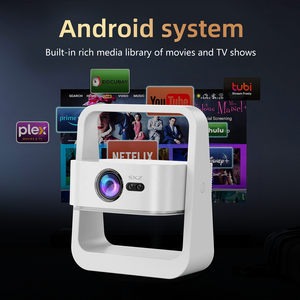 โปรเจคเตอร์พกพาขายส่<span class=keywords><strong>ง</strong></span> ความละเอียด 1280*720P ระบบ Android 9 ความสว่า<span class=keywords><strong>ง</strong></span> 180ANSI ลูเมนส์ โฮมซีเนม่า S34 พร้อมหูหิ้ว รอ<span class=keywords><strong>ง</strong></span>รับ 4K - Product Image 2