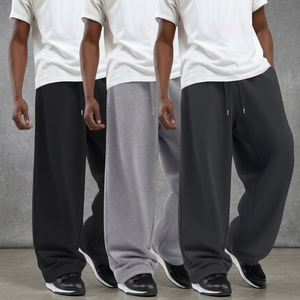 Pantalon de survêtement décontracté pour homme avec taille élastique, cordon de serrage et poches latérales, disponible en noir, gris et gris foncé - Product Image 3