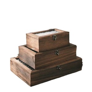 Paulownia Wood Storage <b>Box</b> Set Jewelry Organizer <b>Small</b> Medium Large Size Solid Color Flip Top Dustproof Wooden <b>Box</b> - Product Image 1