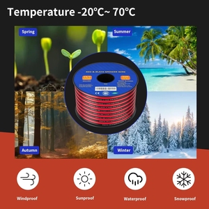 2-Conductor 14 đo PVC tráng đồng LED chiếu sáng Dải oxy-miễn phí cuộn dây loa Cáp đỏ đen mở rộng âm thanh video cáp - Product Image 4