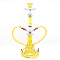 Ventes directes d'usine vente chaude couleur mélangée narguilés en verre moyen shisha avec bouteille de base à motif étoile à cinq branches