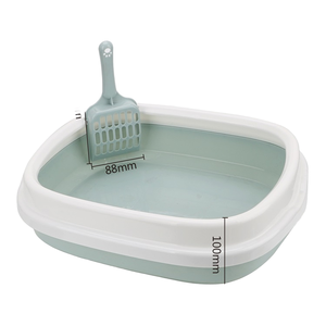Vente en gros de produits pour animaux de compagnie : Bac à litière pour chat coloré et épaissi, en plastique écologique, anti-éclaboussures, avec <span class=keywords><strong>pelle</strong></span> - Product Image 2