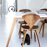 Vente en gros de chaises de restaurant en bois massif nordique noir en rotin moderne côté cherner