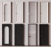 VENTE FLASH Portes intérieures cintrées personnalisables avec panneau en verre, portes intérieures en bois finies, arche avec cadre