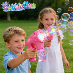 Pistolet à bulles électrique pour enfants avec lumière LED, jouet à bulles automatique avec solution à bulles pour fête d'été en plein air, cadeau pour garçon et fille - Product Image 6