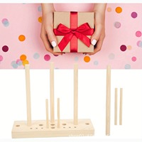 Outil en bois lavable pour la fabrication de nœuds en ruban poli – Réutilisable pour les nœuds de cheveux de Noël, l'emballage cadeau, les décorations de fête et les corsages