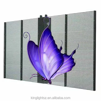 Écran LED transparent pour intérieur et extérieur, grille transparente, haute perméabilité, écran LED, directement de l'usine